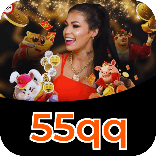 Interface do aplicativo 55qq mostrando jogos disponíveis no iOS e Android